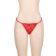 Delicate Crotchless Floral Lace String Red